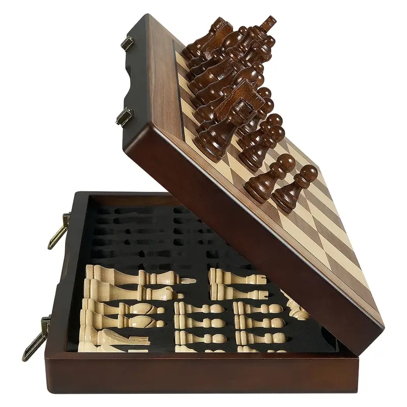 Magnetic Travel Chess - 39,3 cm/15,47 inch magnetisch houten schaakspel
