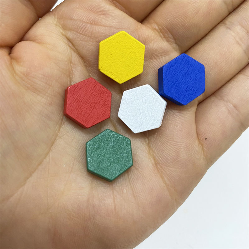 Board Game Vector - 50 Stuks Houten Zeshoekige Prisma Spel