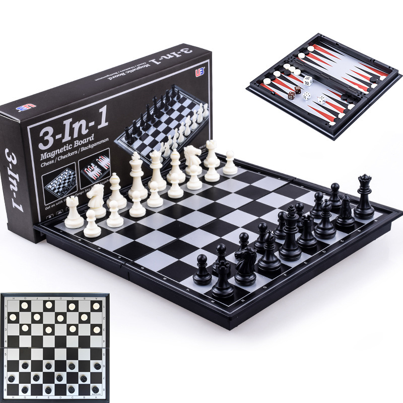 Magnetic Travel Chess - Opvouwbaar magnetisch schaakspel 25 cm dammen