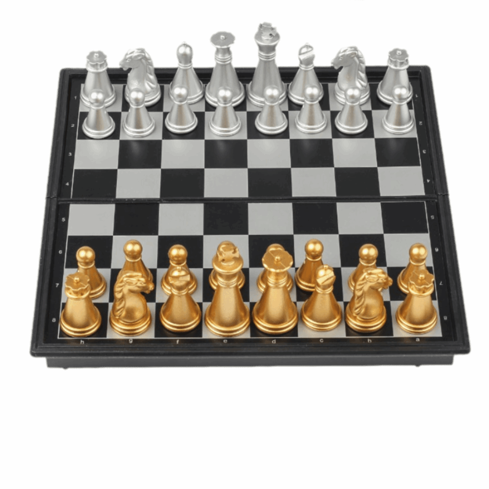 Magnetic Travel Chess - Zakformaat Goud Zilver Mini Schaakspel Magnetische