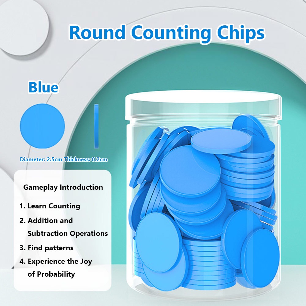 Board Game Vector - 100 stuks Plastic Telchips Optellen Aftrekken
