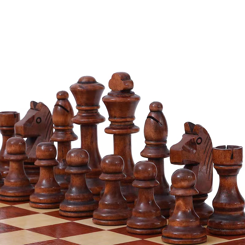 Magnetic Travel Chess - 32 Stuks Houten Schaken Koning Hoogte
