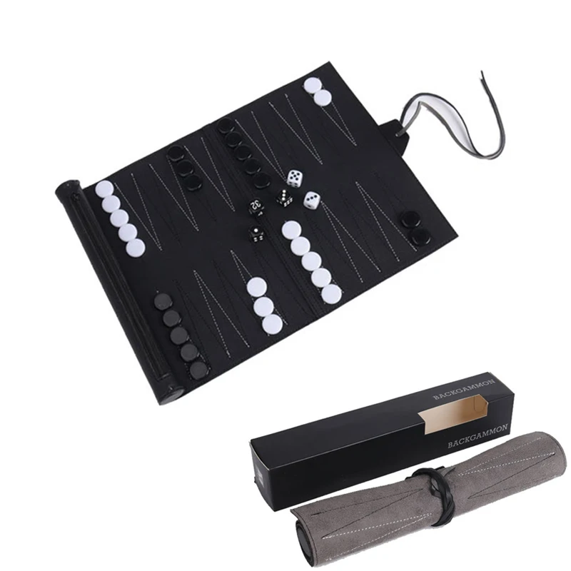 Magnetic Travel Chess - Oprollen Backgammon Sets Draagbare Reisbordspellen Set