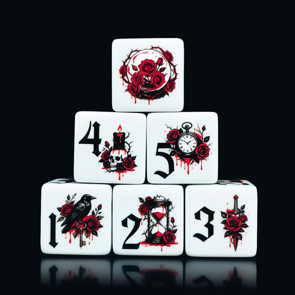 12 stuks Gothic Rose 16MM bedr - Board Game Live recensie en prijs