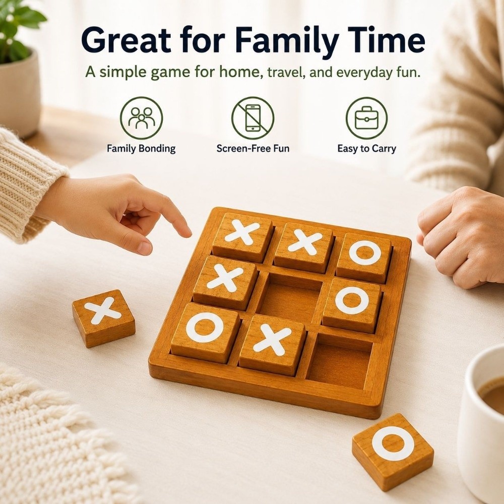 Draagbaar houten tic-tac-toe b - Board Game For 5 Players recensie en prijs