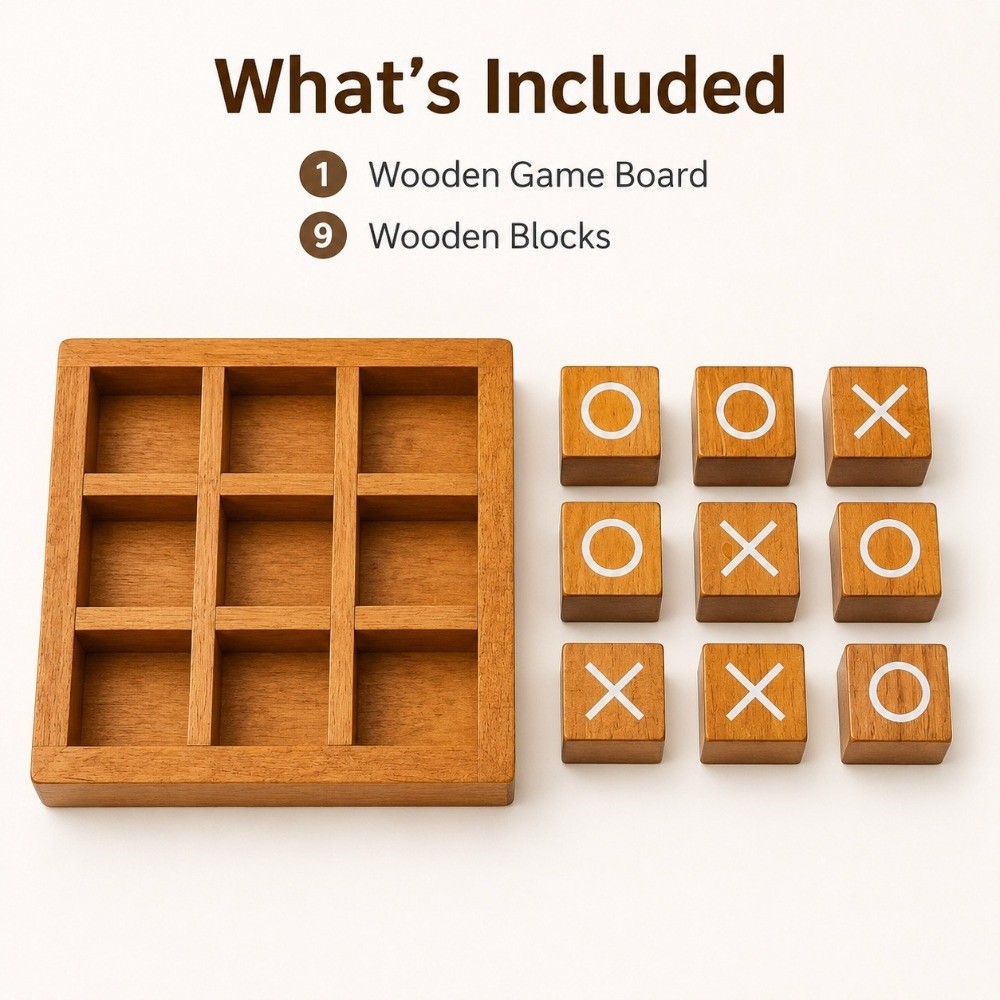 Draagbaar houten tic-tac-toe b - Board Game For 5 Players recensie en prijs