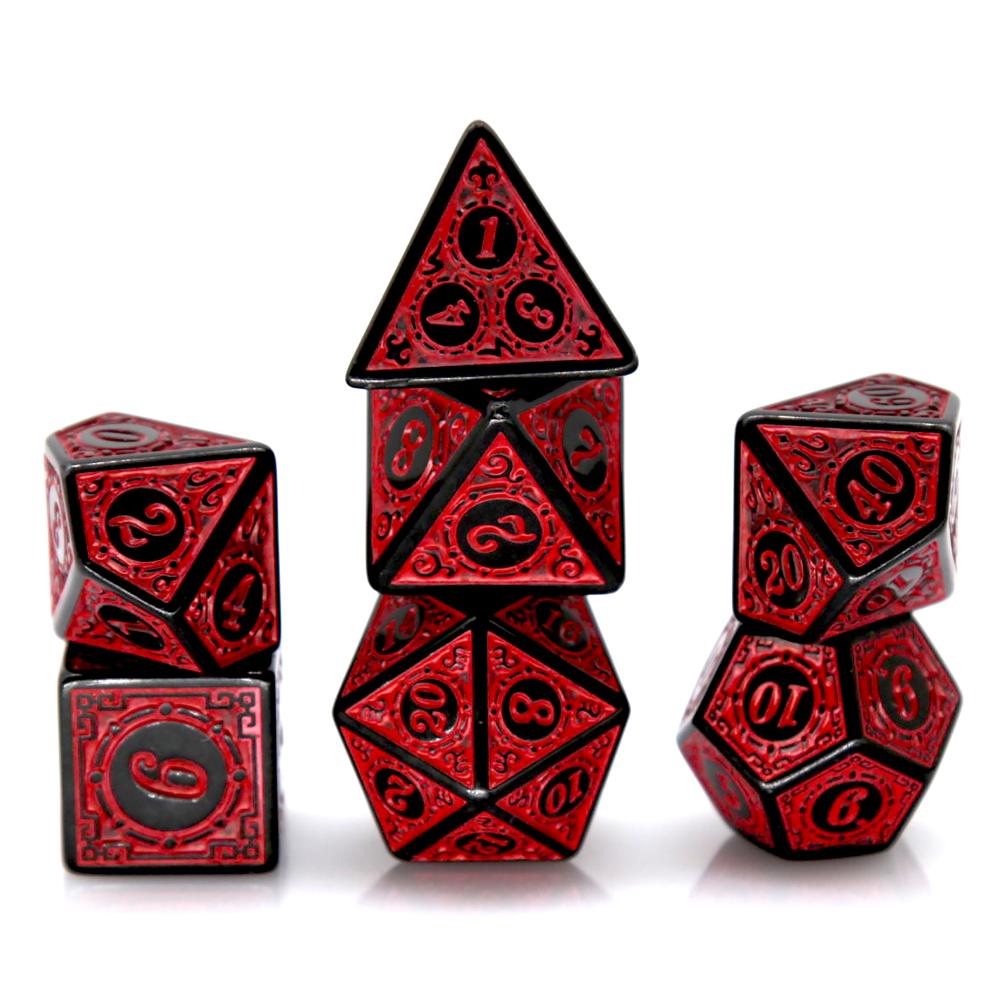 7 Stuks Zwart Rood Acryl Polyh - Board Game Live recensie en prijs