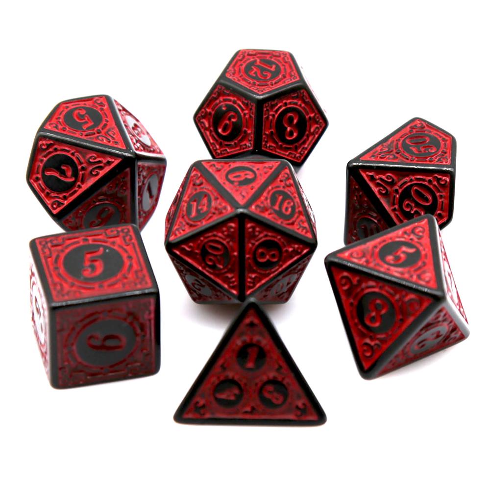 7 Stuks Zwart Rood Acryl Polyh - Board Game Live recensie en prijs